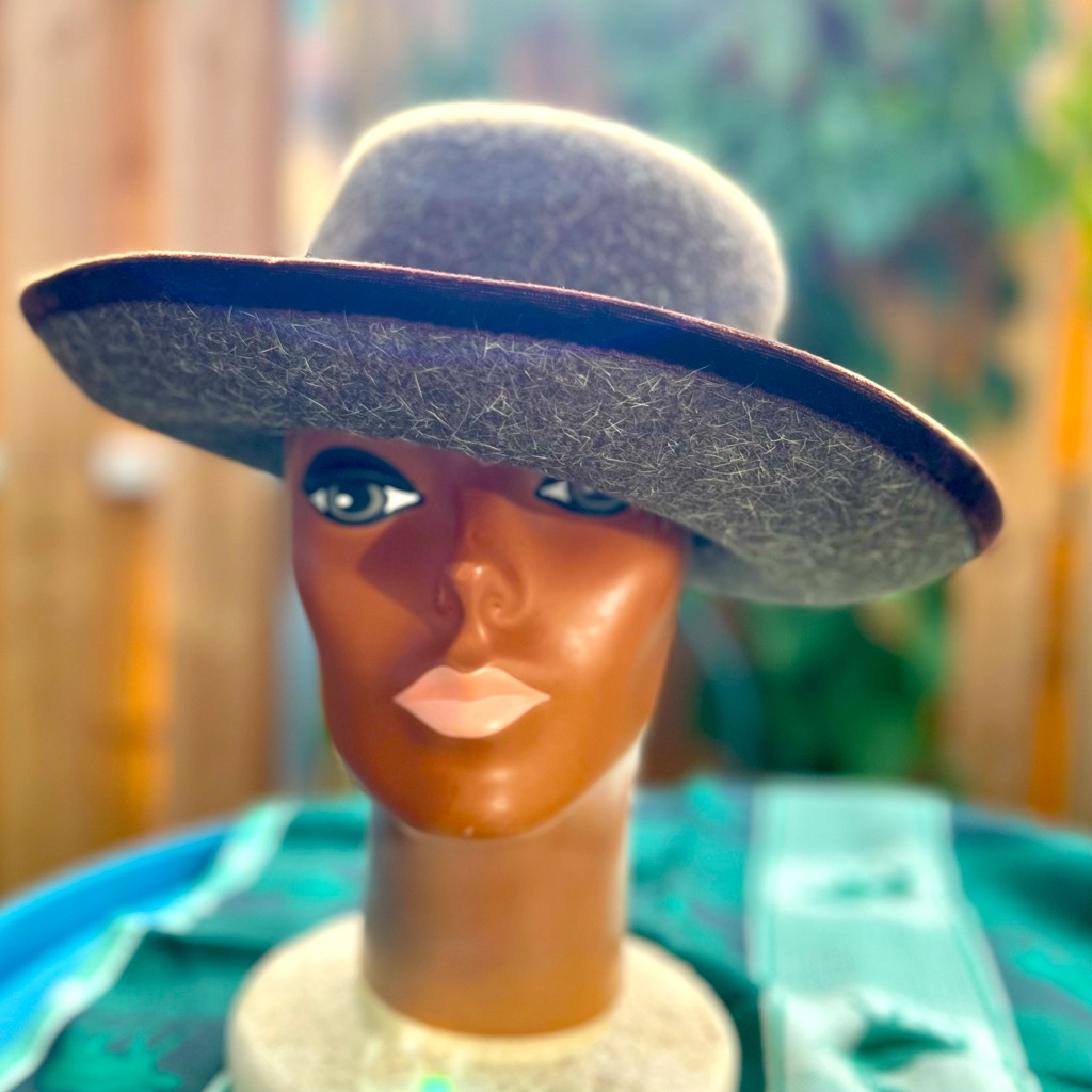 Vintage Scala Wool Fedora Hat Firenze Italy Retro Mcm Brown Velvet Velour Trim